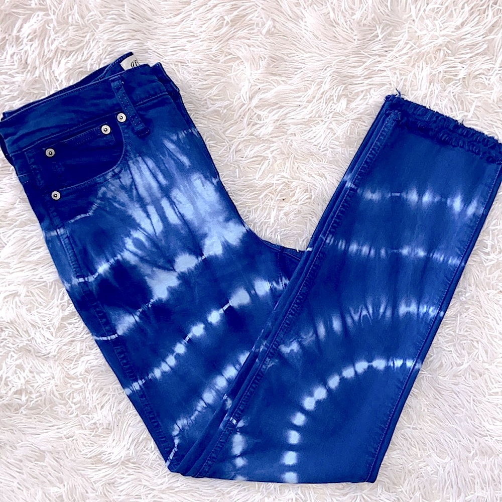NWT! J. Crew Denim Vintage Straight Tie Dye Raw Hemline Jeans 26 - Picture 4 of 15